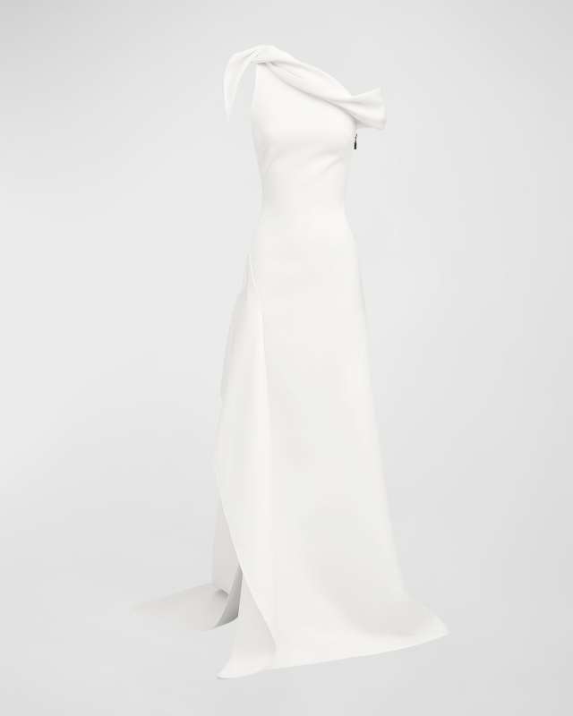 Rigorous Draped One-Shoulder Gown